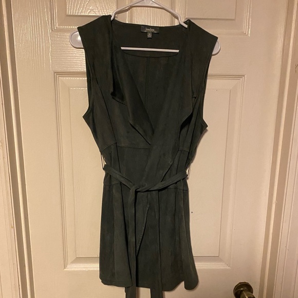 Neiman Marcus Faux Suede Trench Style Vest Size Medium - Picture 9 of 15